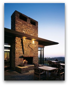 Outdoor Fire place at Serrano Country Club in El Dorado Hills, CA.
